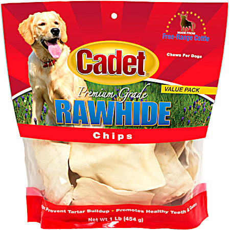 1 lb Natural Rawhide Chips Dog Chews