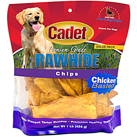 1 lb Natural Chicken Rawhide Chips Dog Chews