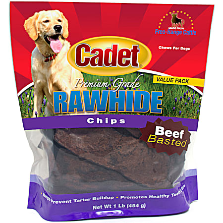 1 lb Beef Rawhide Chips Dog Chew