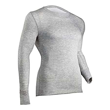 Men's Heather Grey 2-Layer Wool & Hydropur Crew Neck Long Sleeve Shirt