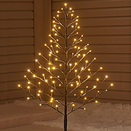 4 ft LED Flat Tree 95 Sequential Warm White LEDS