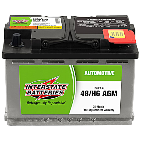AGM Grp 48-H6 36 Mo 760 CCA Automotive Battery