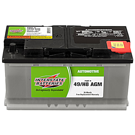 AGM Grp 49-H8 36 Mo 900 CCA Automotive Battery