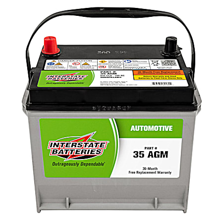 Interstate Batteries AGM Grp 35 36 Mo 650 CCA Automotive Battery
