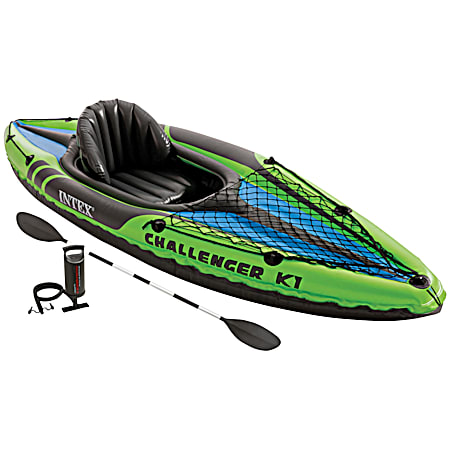 Challenger 1-Person K1 Inflatable Kayak w/ Paddle & Pump
