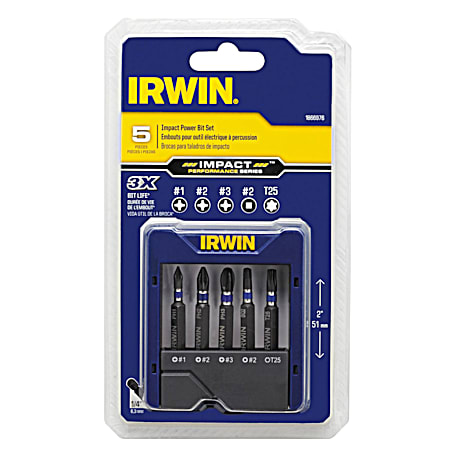 IRWIN Impact Power Bit Mixed Set - 5 Pc