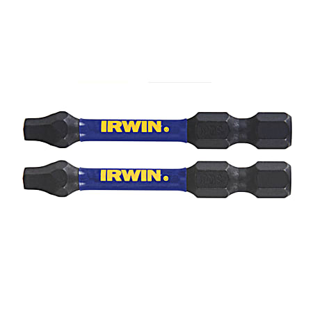 IRWIN 2 in Square No. 3 Impact Power Bit Set - 2 Pk
