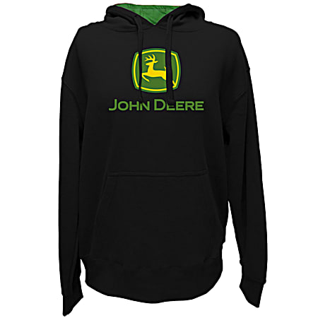 John Deere Men's Black Classic John Deere Graphic Fleece Hoodie