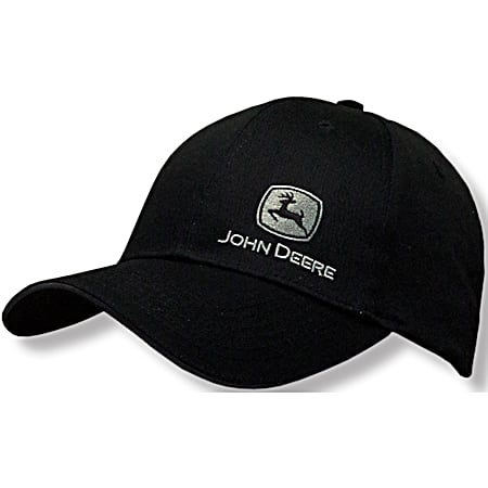 John Deere Men's Black Patch Logo Cap