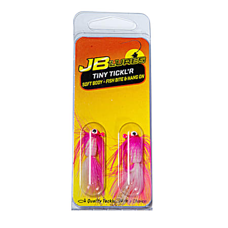 JB Lures Pink White Tiny Tickl'r Panfish Jig - 2 Pk
