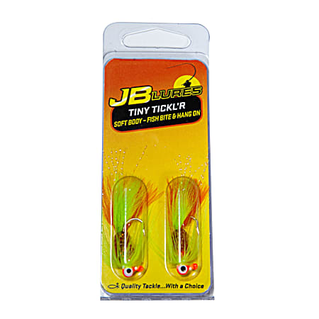 JB Lures Orange Chartreuse Tiny Tickl'r Panfish Jig - 2 Pk