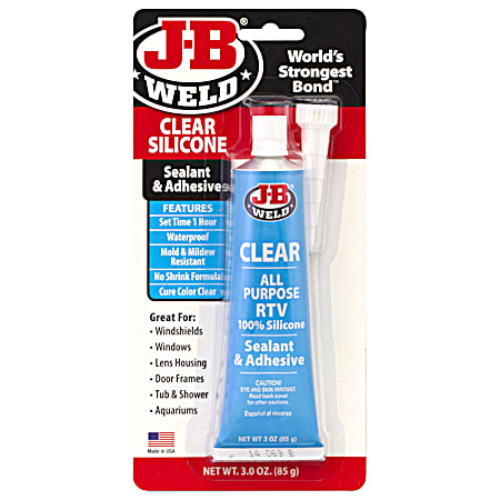 J-B Weld Clear Silicone 3 oz All-Purpose Sealant & Adhesive