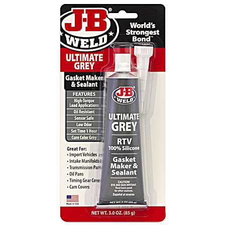 J-B Weld Ultimate Grey Silicone 3 oz Gasket Maker & Sealant
