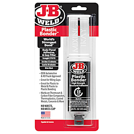 J-B Weld Plastic Bonder Black High-Strength Structural Adhesive - Syringe