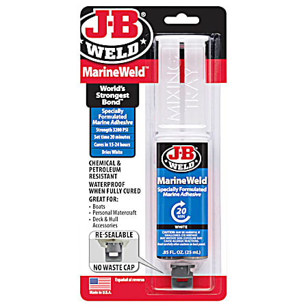 J-B Weld MarineWeld Specially Formulated White Marine Adhesive - Syringe