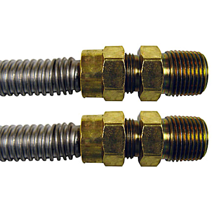 JMF 5/8 OD x 48 Stainless Steel Gas Range Connector - 1/2 MIP X 1/2 MIP