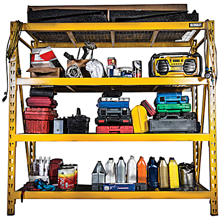 6 ft Yellow 4-Shelf Industrial Storage Rack
