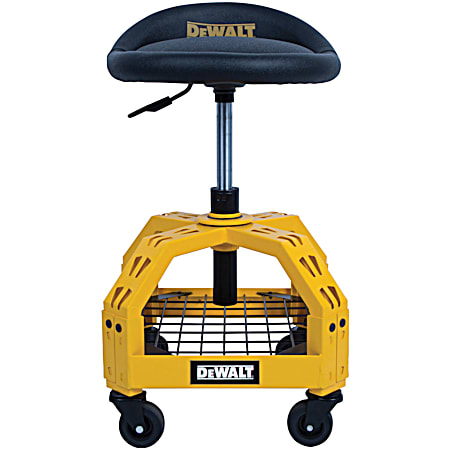 30 in Black & Yellow Pneumatic Shop Stool w/ Casters