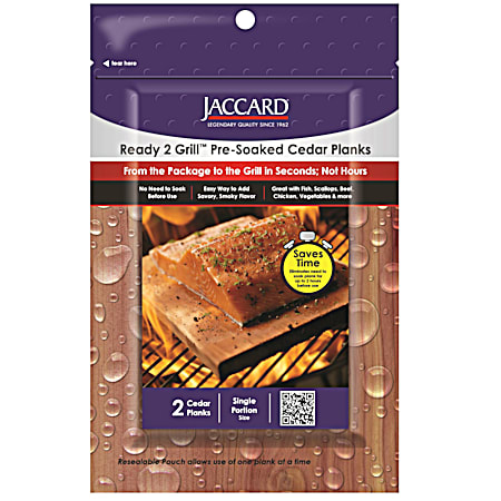 Jaccard 2 Pk Small Ready 2 Grill Pre-Soaked Cedar Planks