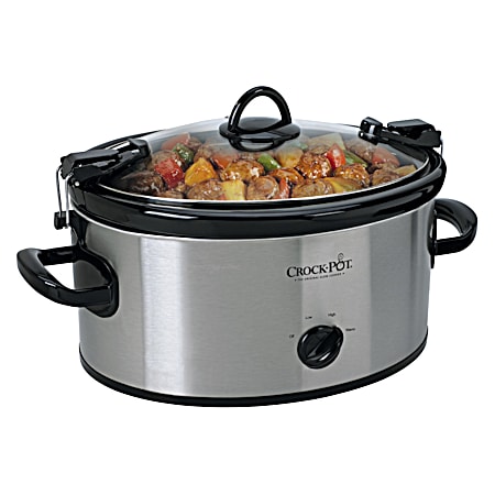 Crock-Pot Cook & Carry 6 qt Stainless/Black Slow Cooker