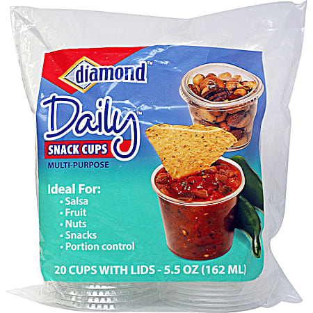 5.5 oz Snack Cups with Lids - 20 Ct