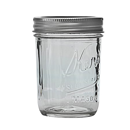 Kerr Half Pint Clear Regular Mouth Glass Canning Jars - 12 Pk