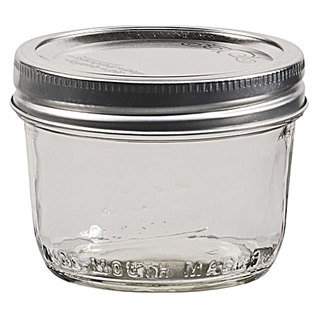 Kerr Half Pint Clear Wide Mouth Glass Mason Jars - 12 Pk 