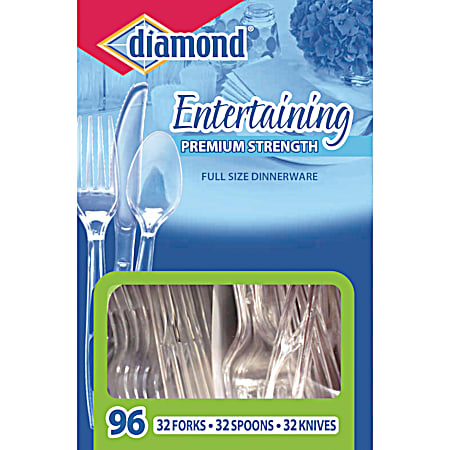 Entertaining Plastic Dinnerware - 96 Pk