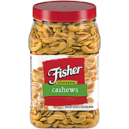 Fisher 24 oz Cashew Halves & Pieces