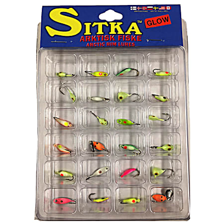 24 Pc. Sitka Glowing Assorted Ice Jig Kit