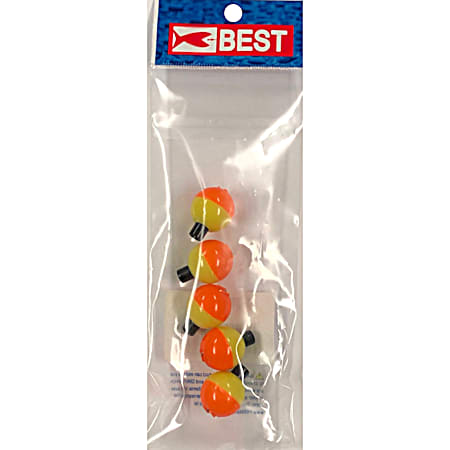K & E Tackle Yellow & Orange Round Plastic Bobbers
