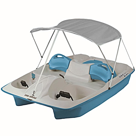 Slider 3 Person Ocean Blue Pedal Boat w/ Gray Canopy