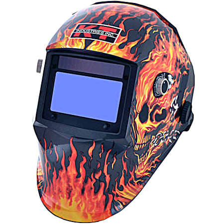 K-T Welding Flaming Skull Auto-Darkening Helmet