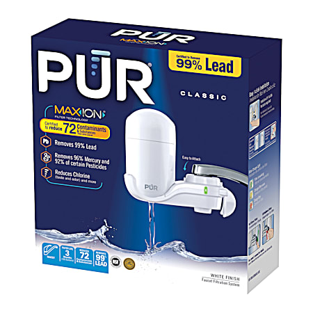 PUR White Faucet-Mount Water Filtration System