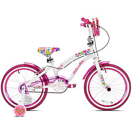 Starlite Girls' 18 in White/Pink Sidewalk Bike