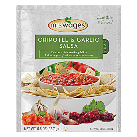 Mrs. Wages 0.8 oz All Natural Chipotle & Garlic Salsa Seasoning Mix