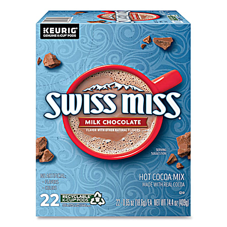 Swiss Miss Milk Chocolate Flavor Hot Cocoa Mix K-Cup Pods - 22 Ct