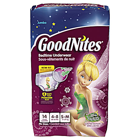 GoodNites Girls' Size S-M Bedtime Underwear - 14 Pk 