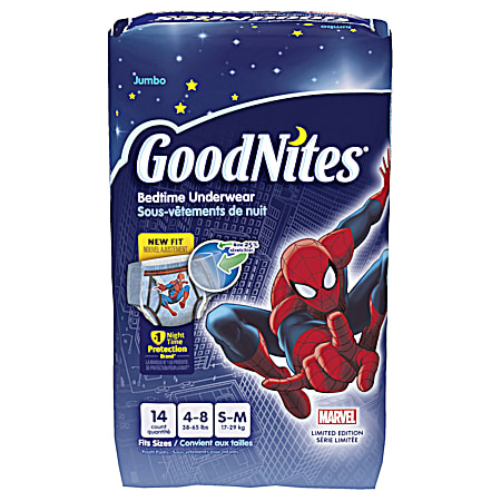 GoodNites Boys' Size S-M Bedtime Underwear - 14 Pk
