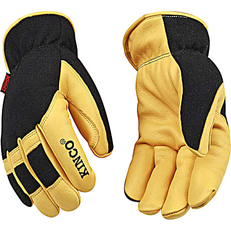Men's Heatkeep Lined Grain Deerskin Palm Synthetic Back Gloves