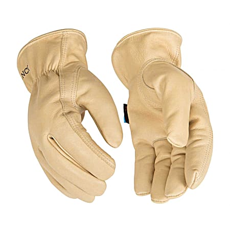 Men's Heatkeep Lined Grain Cowhide Driver Gloves