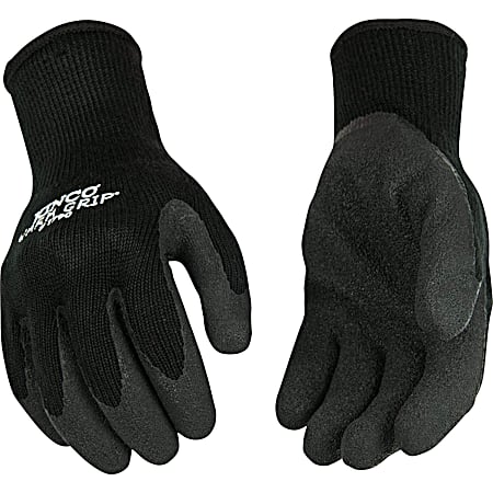 Men's Black Thermal Latex Coated Palm Gloves - 3 Pk