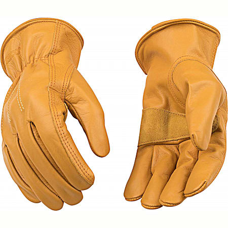 Men's Full Grain Leather Suede Palm Gloves