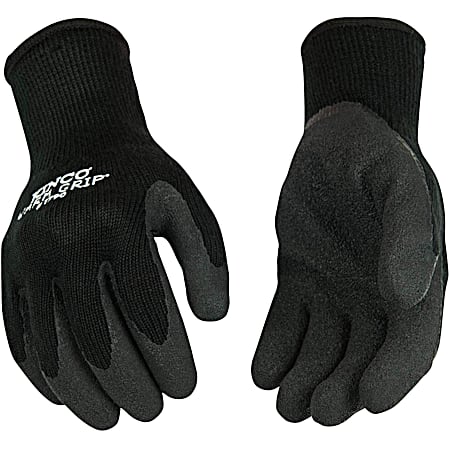 Men's Black Thermal Latex Coated Palm Gloves