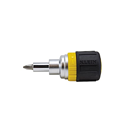 Klein Tools 6-in-1 Ratcheting Stubby Screwdriver