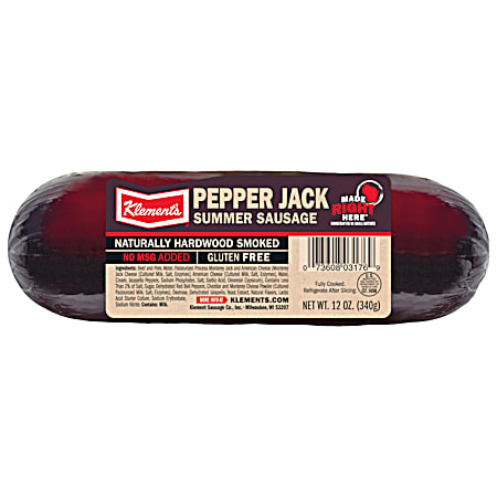 Klement's 12 oz Pepper Jack Summer Sausage