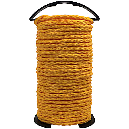 1/4 in x 100 ft Yellow Polypropylene Hollow Braid Rope Winder