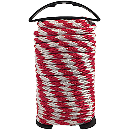 Koch Industries Inc 3/8 in x 50 ft Red/White Polypropylene Solid Braid Rope Winder
