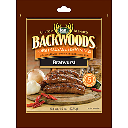 LEM Backwoods 4.5 oz Fresh Bratwurst Flavored Sausage Seasonings