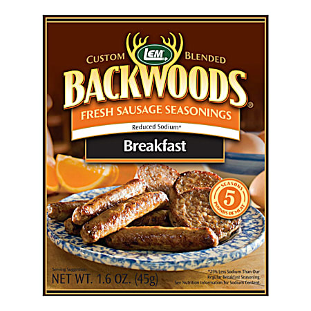 LEM Backwoods 1.6 oz Reduced Sodium Breakfast Fresh Sausage Seasoning